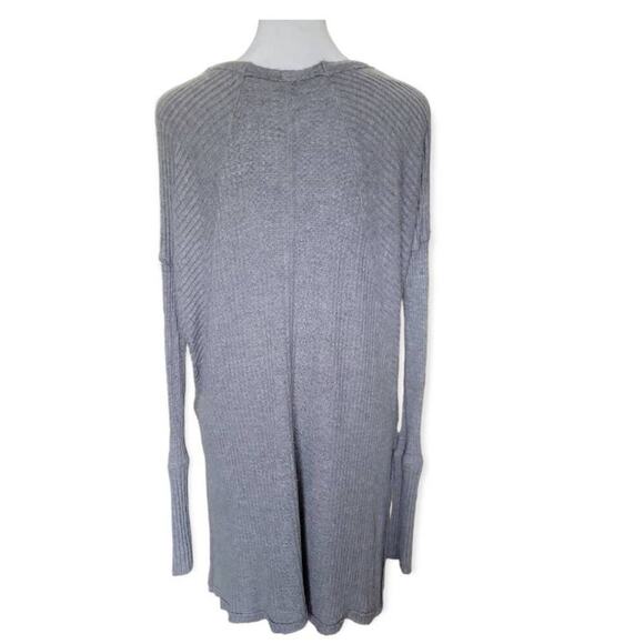 Free People Women's Oversized Waffle Knit Long Sleeve Thermal Top Small Grey‎ - Picture 5 of 10